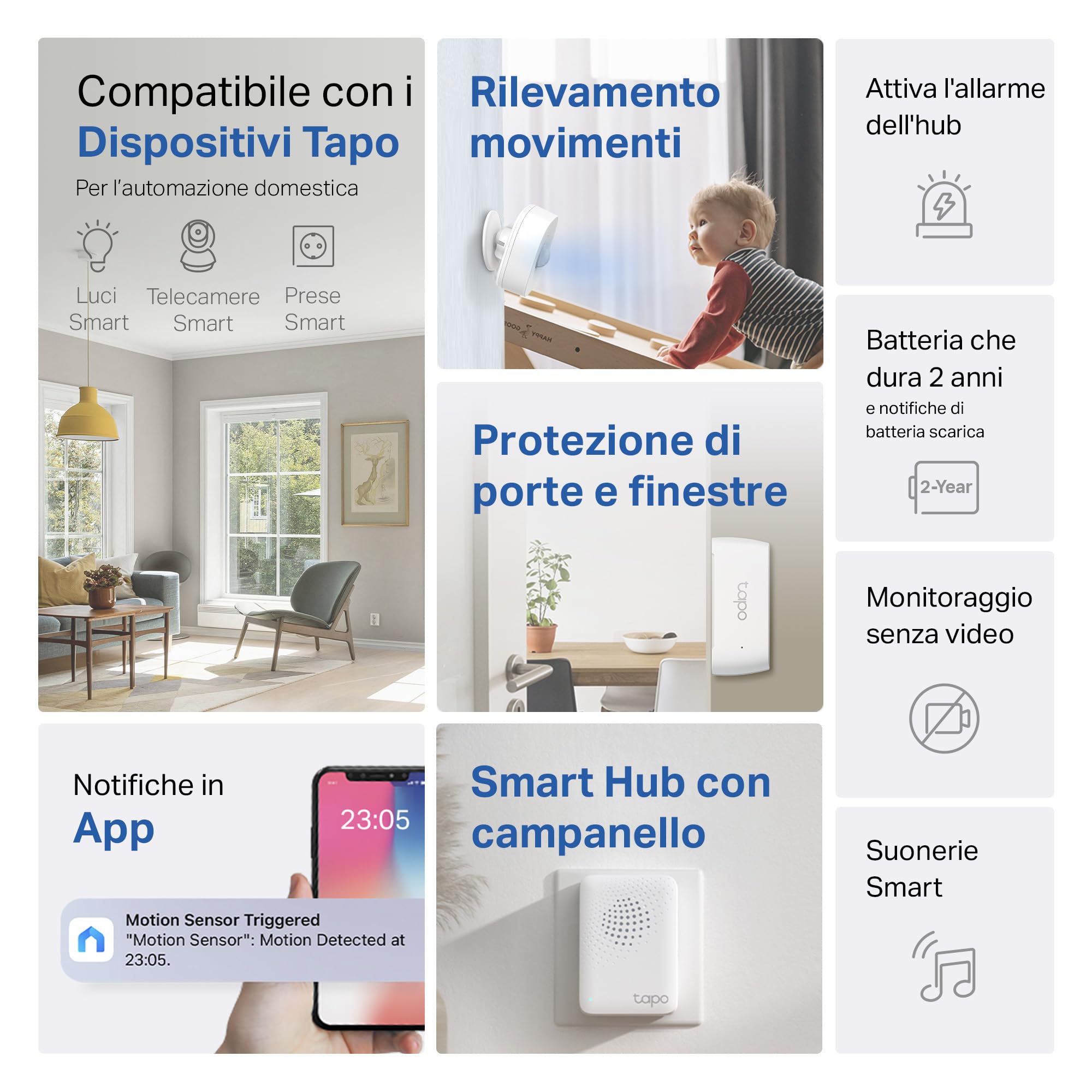 Tapo T30 Kit allarme casa senza fili con sensori