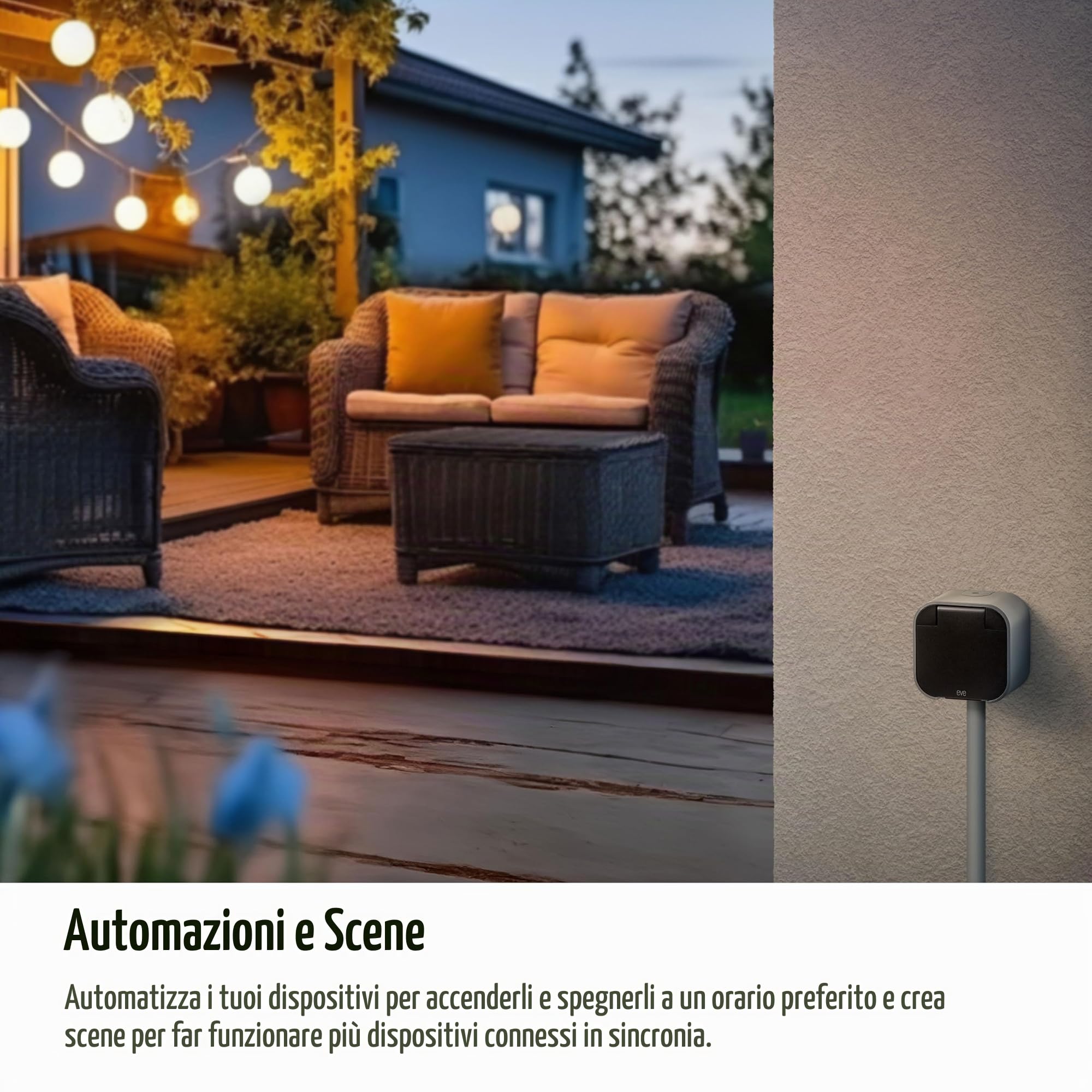 Eve Energy Outdoor presa esterna Matter IP44 misuratore