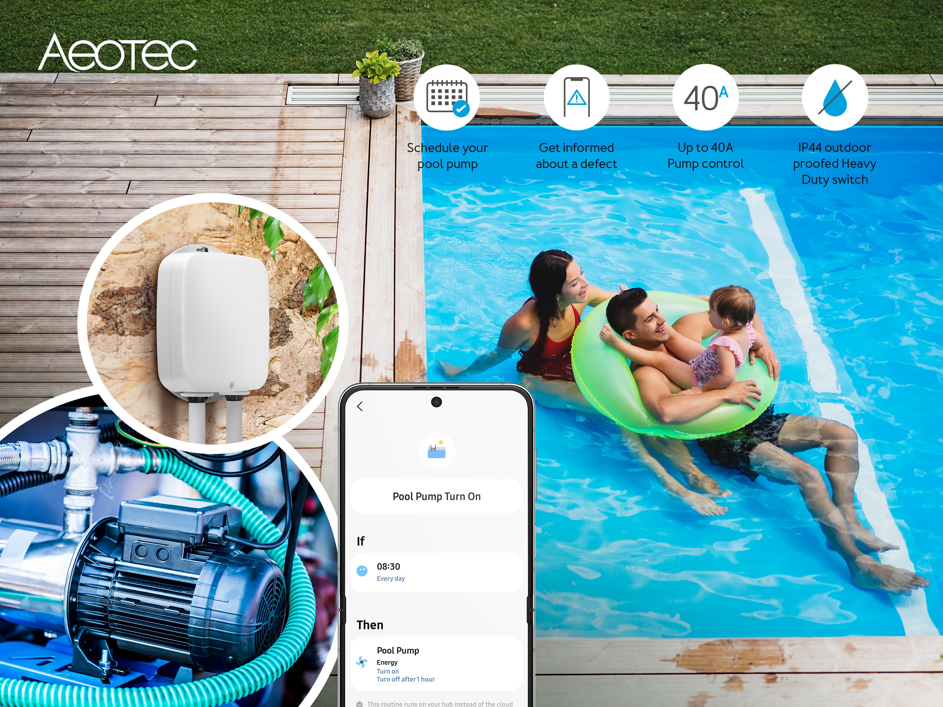 Aeotec Heavy Duty Outdoor Smart Switch Gen5 interruttore esterno