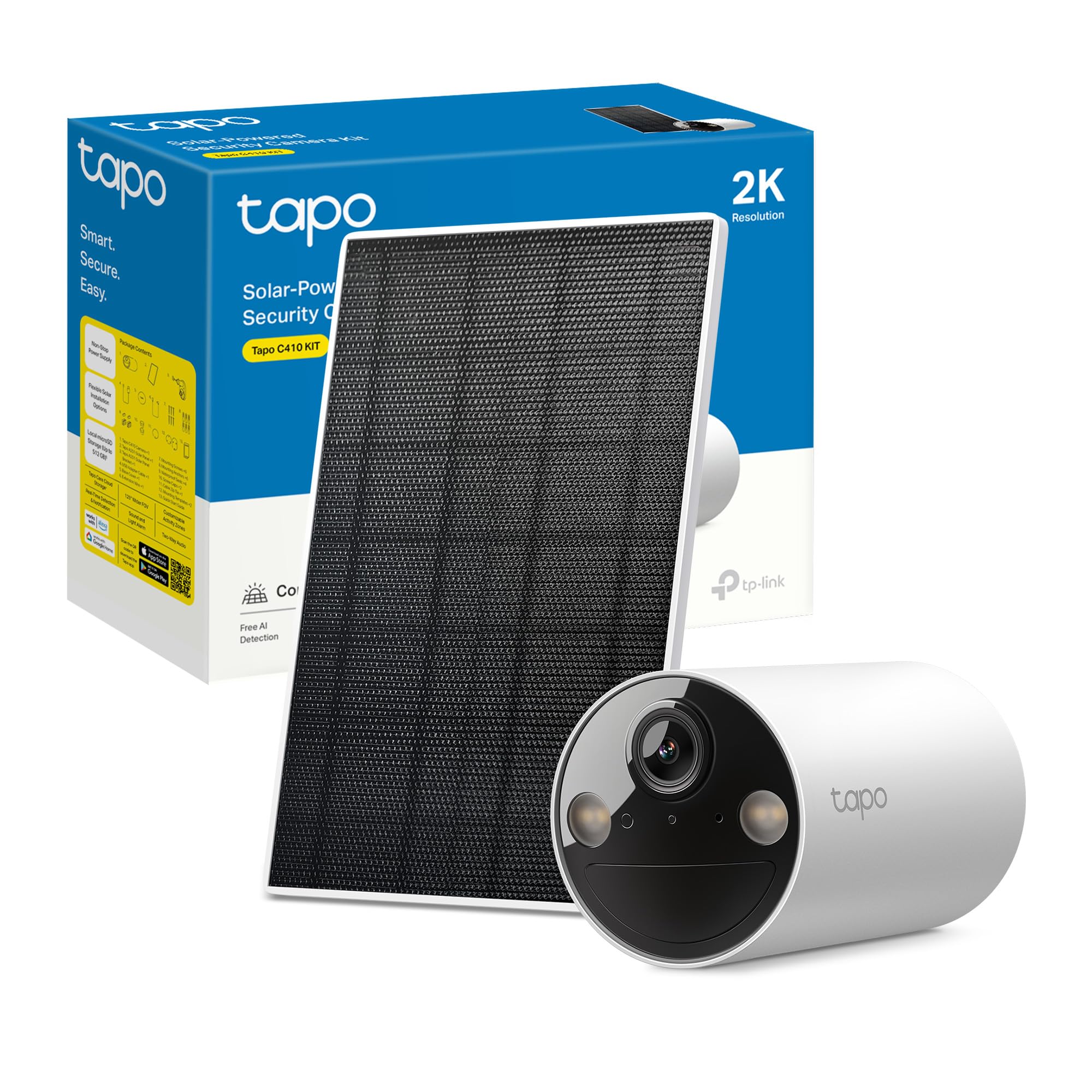 Tapo C410 Kit Telecamera Solare Bianco Neve 2K