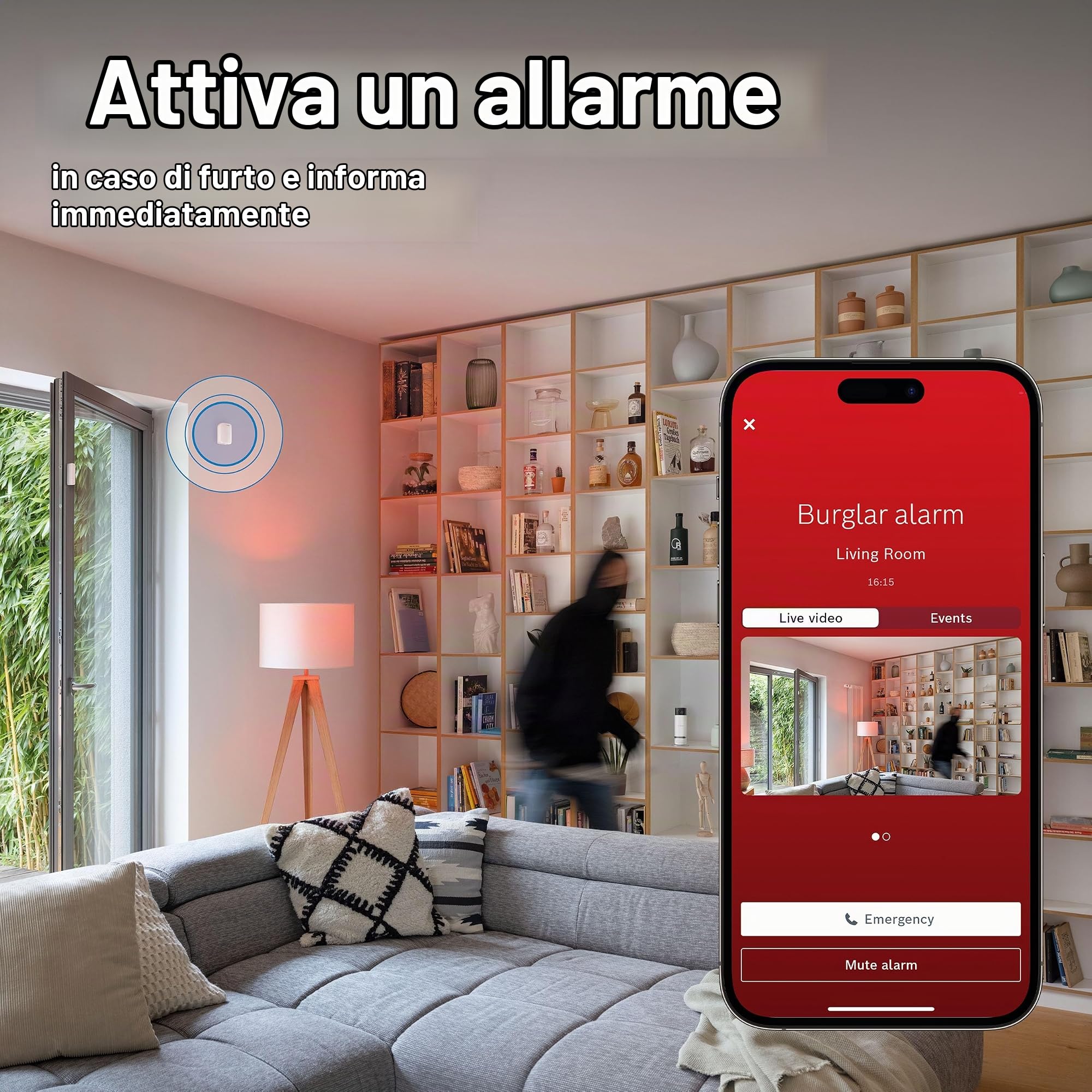 Bosch Smart Home II +M sensore movimento 13 m IP55