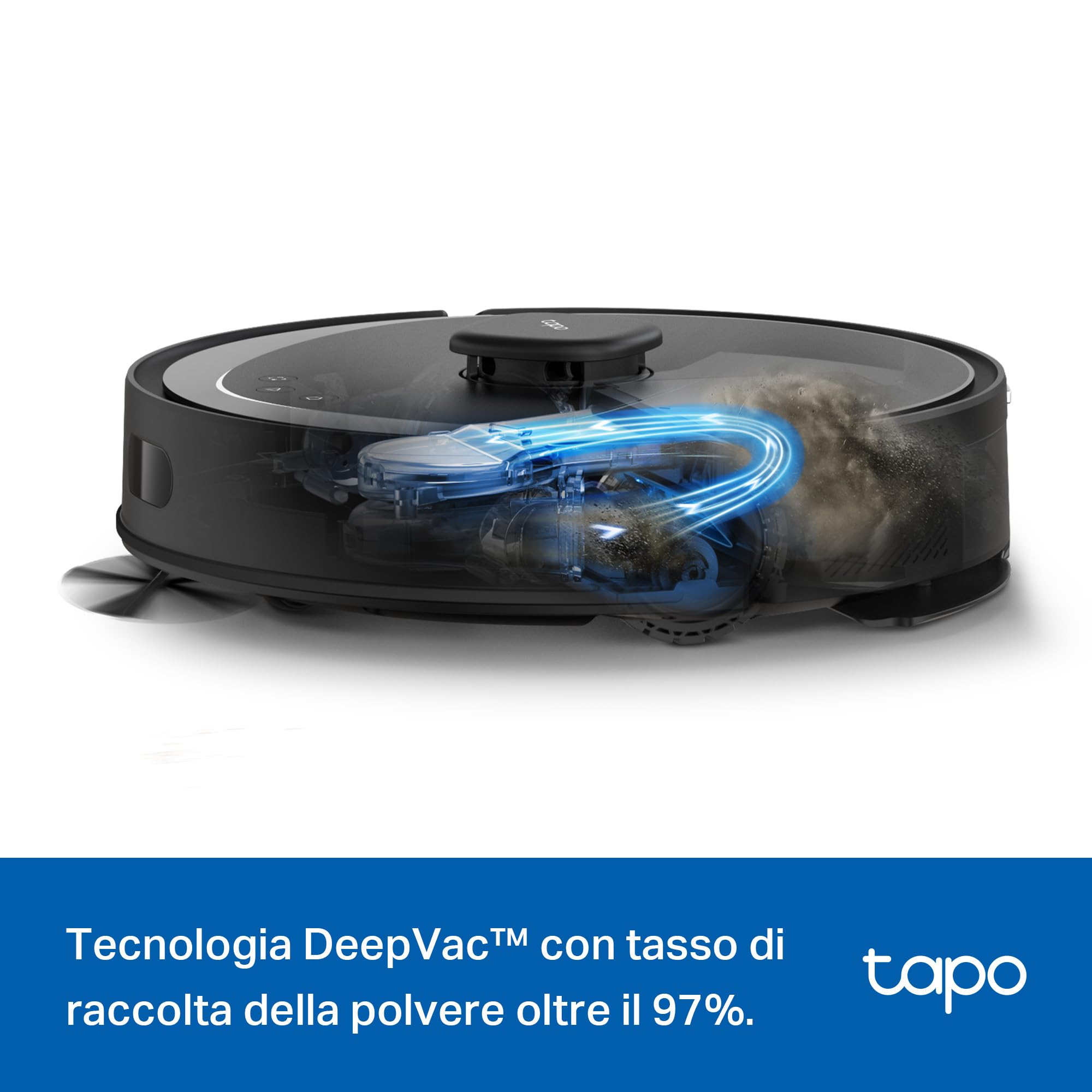 Tapo RV30 Max Plus robot aspirapolvere nero grafite 5300Pa