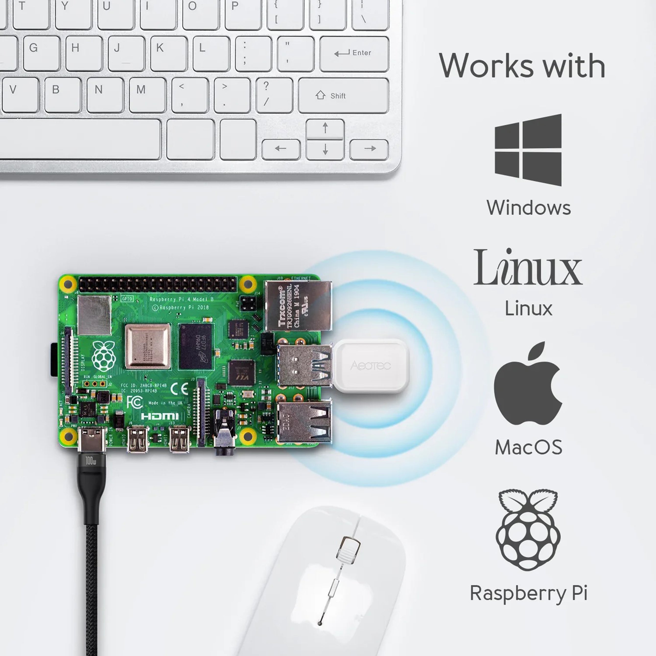 Aeotec Zi-Stick controller USB Zigbee 2.4 GHz per Home Assistant