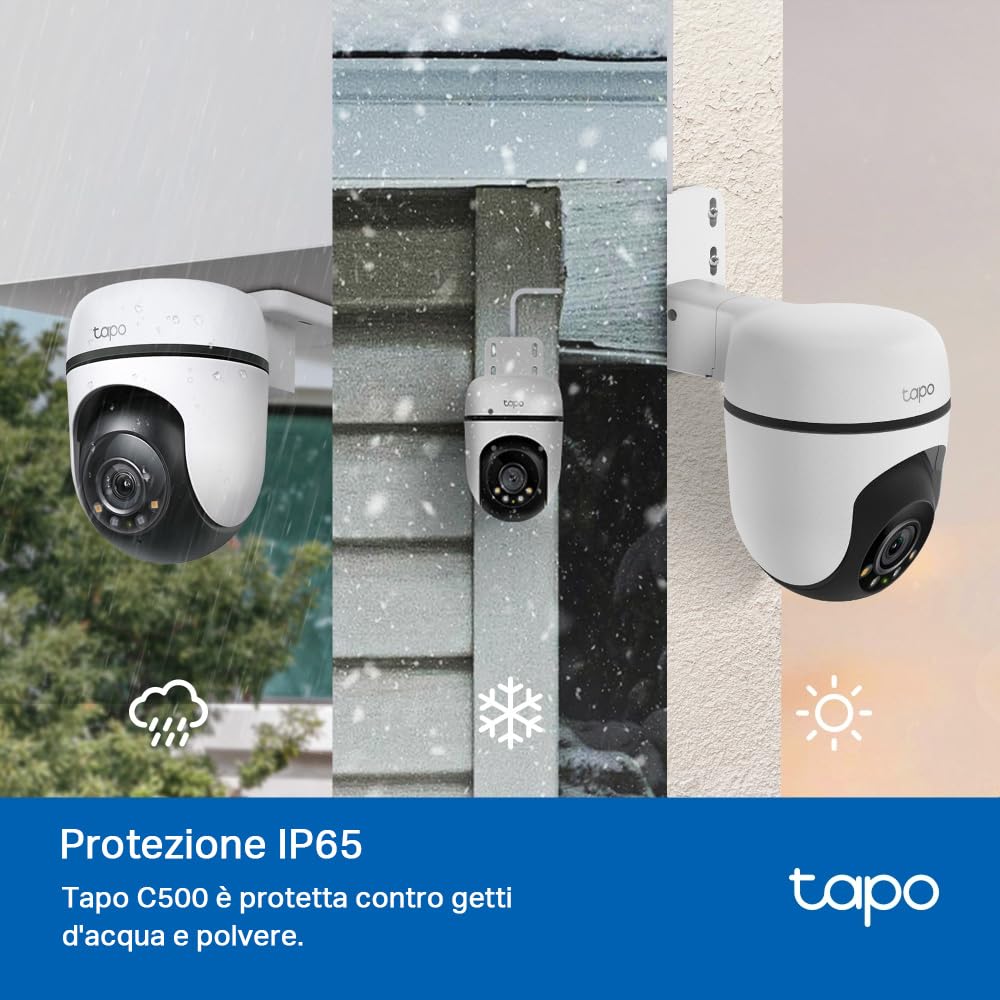 Tapo C500 telecamera WiFi esterno 360° FHD nero onice
