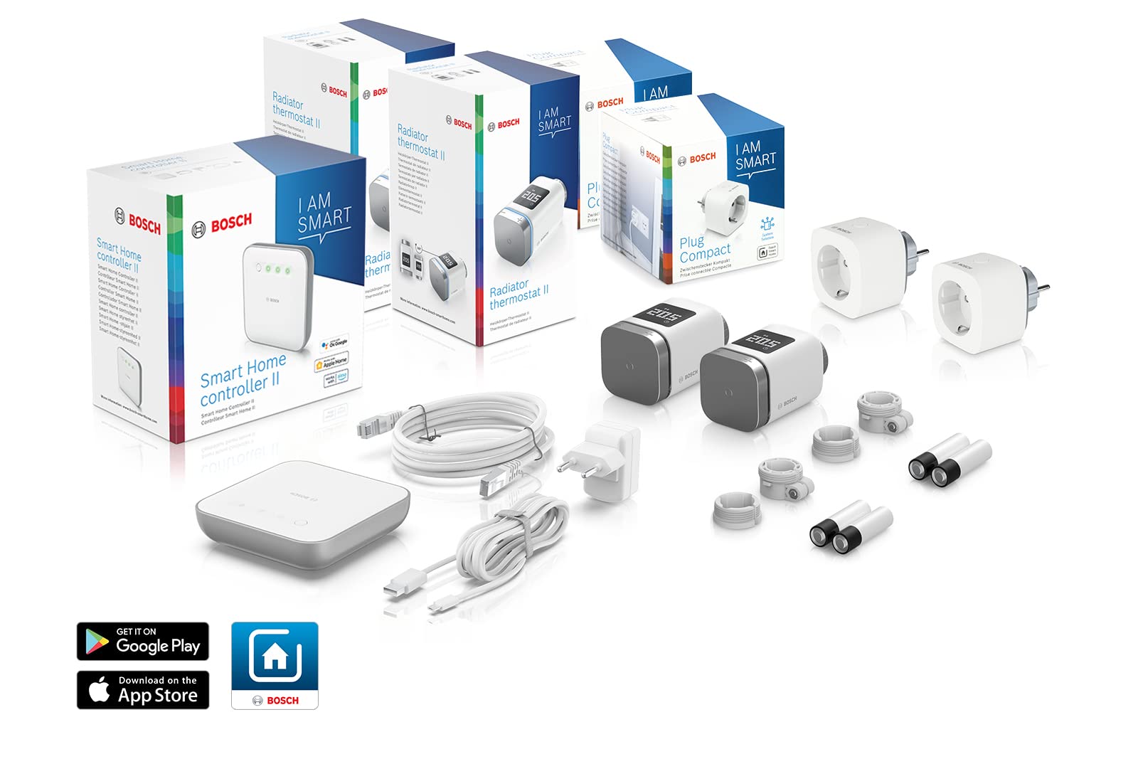 Bosch Smart Home II kit 2 termostati + 2 prese + controller