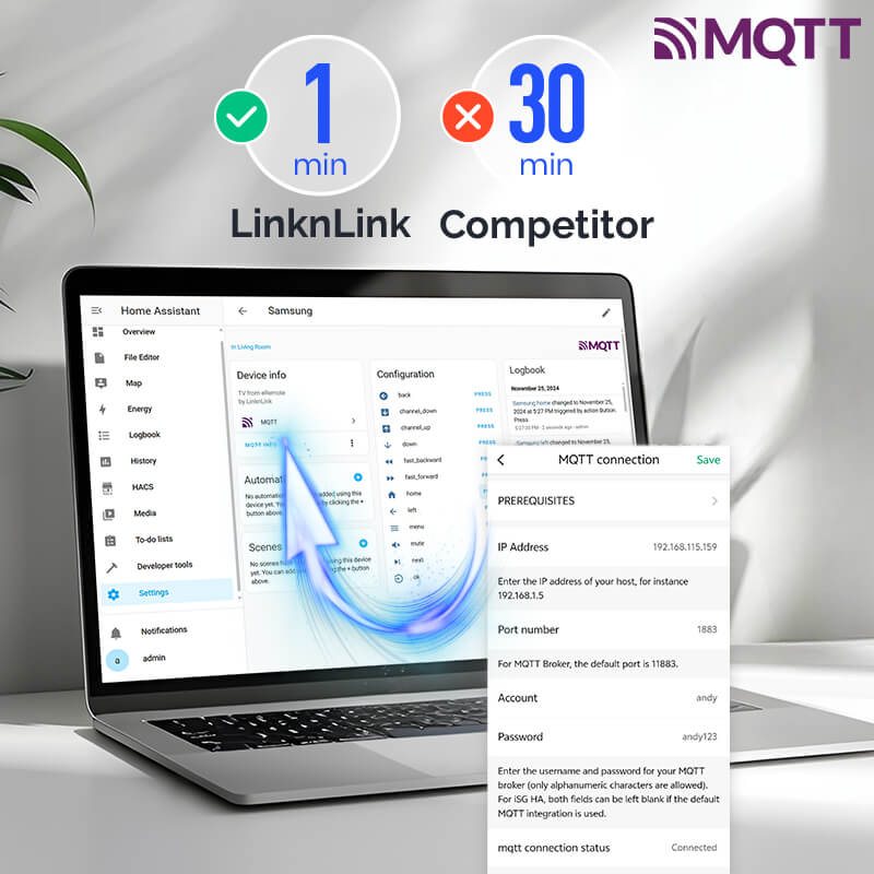 LinknLink eRemote HA telecomando IR WiFi MQTT