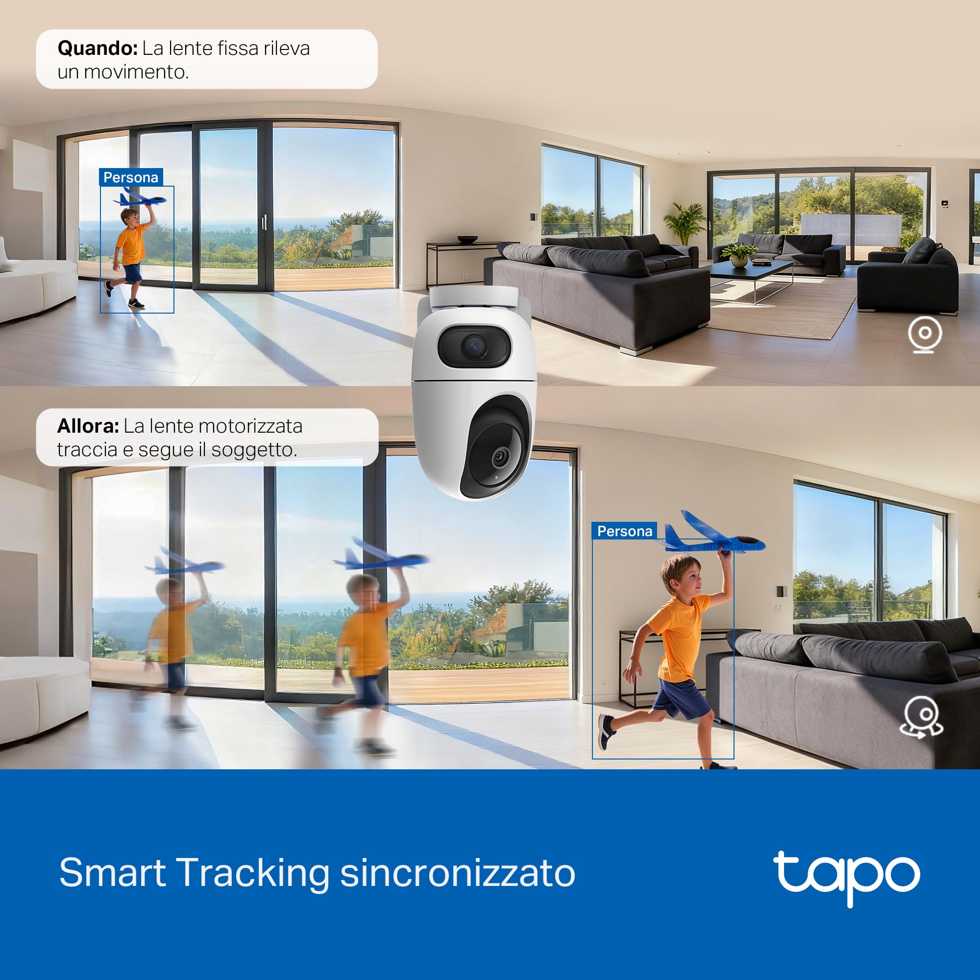 TP-Link Tapo C245D Telecamera Doppio Obiettivo 2K Beige