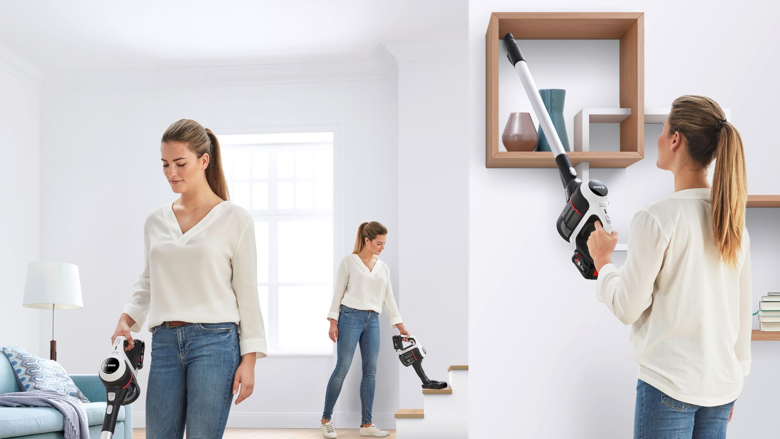 Bosch Unlimited 6 Scopa Elettrica 18V Bianca Senza Fili