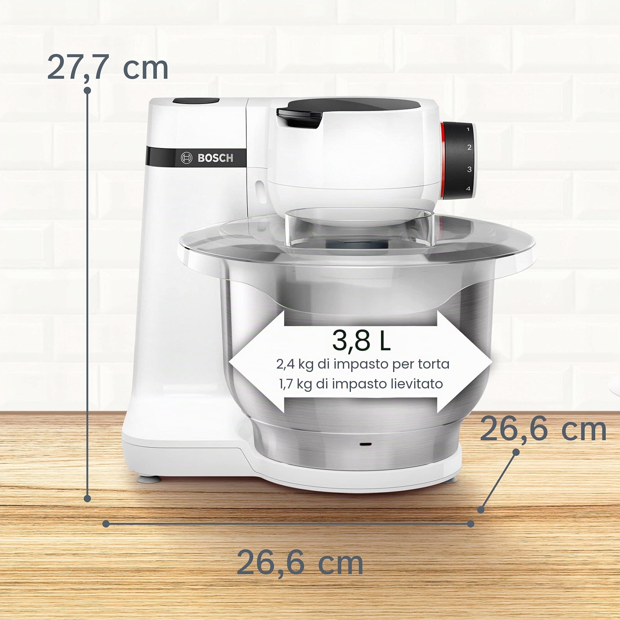 Bosch MUMS2EW00 Impastatrice Planetaria 3,8L Inox 700W