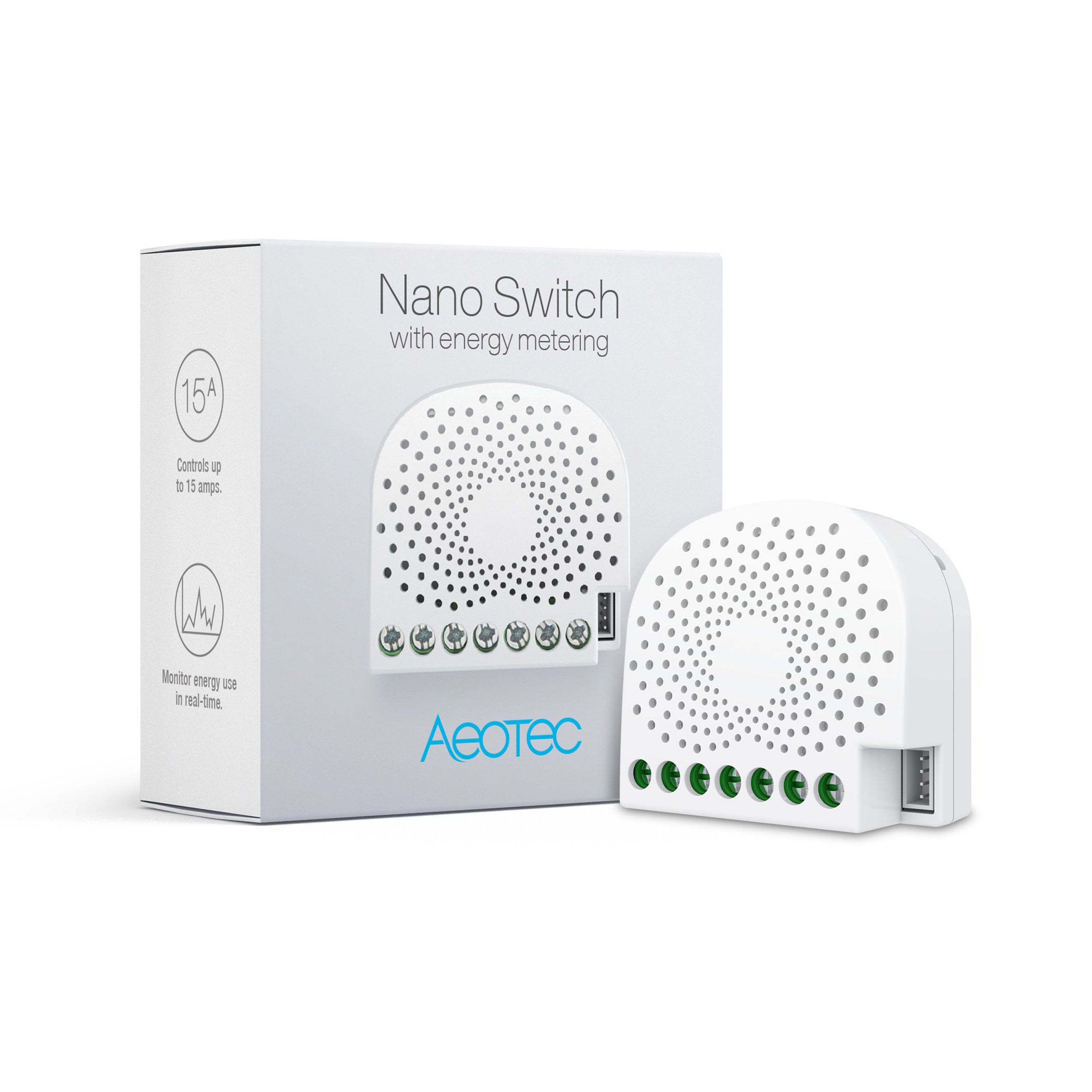 Aeotec Nano Switch relè Z-Wave con misura consumi