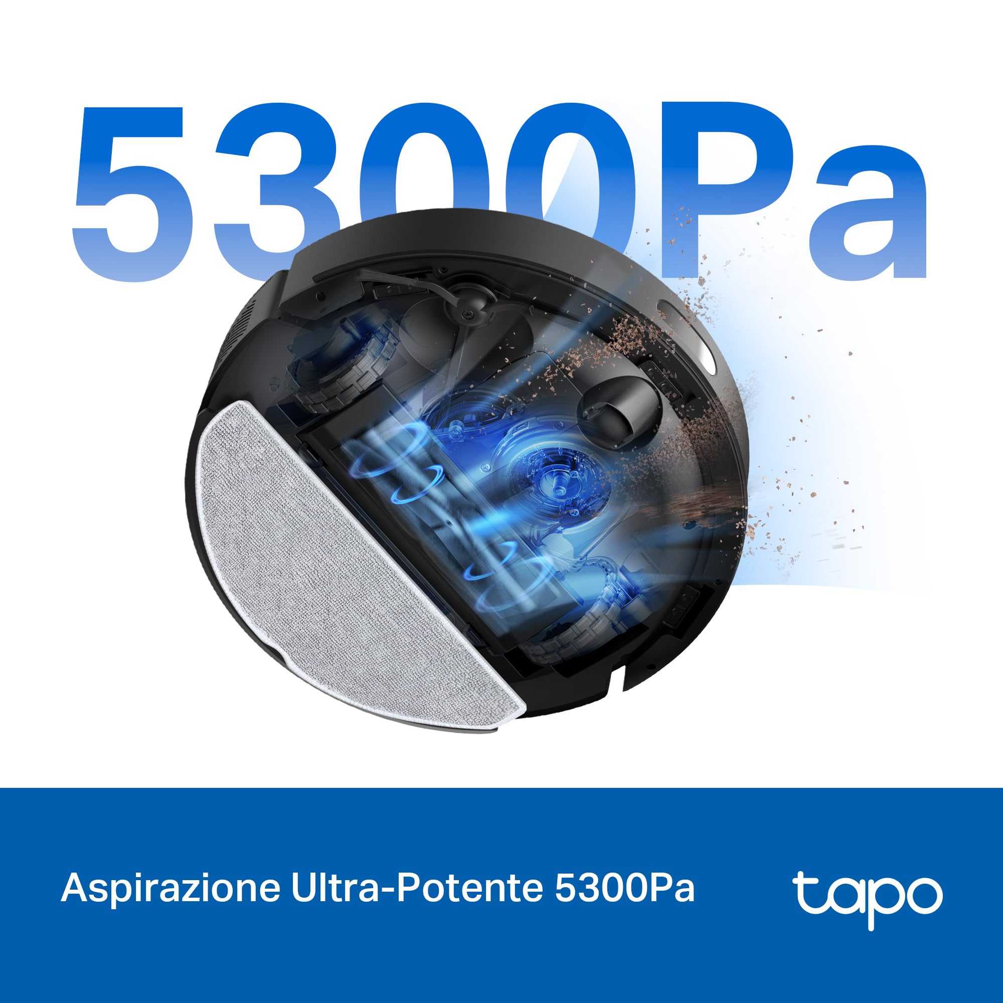 Tapo RV30 Max Plus robot aspirapolvere nero grafite 5300Pa