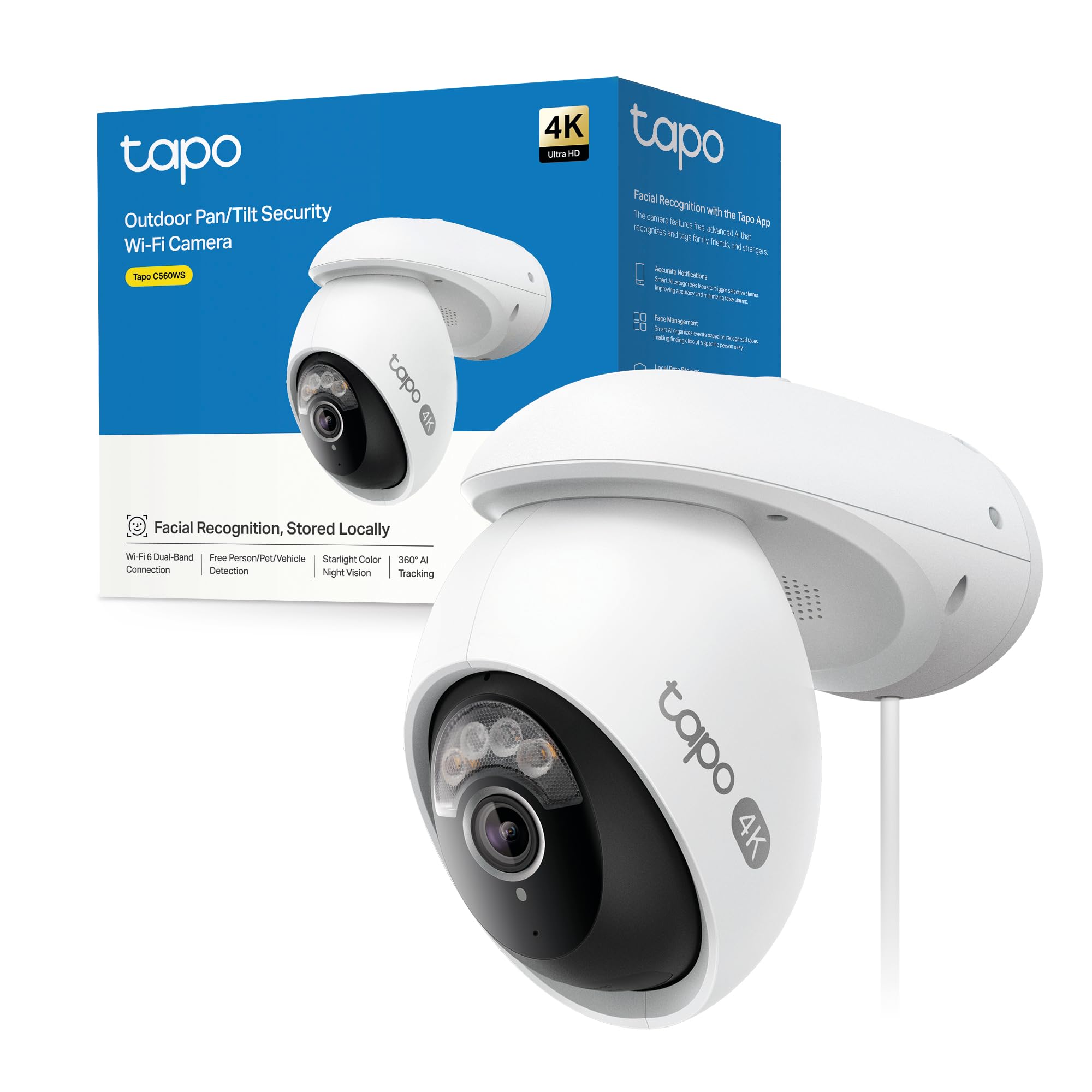 Tapo C560WS Telecamera Esterno Pan-Tilt 4K Wi-Fi 6