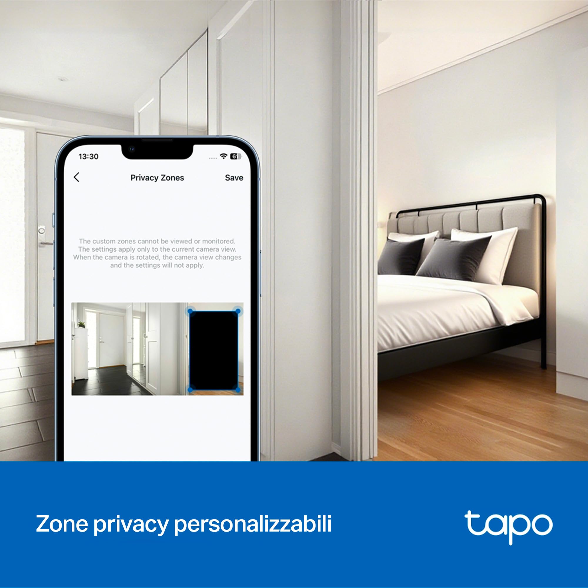 Tapo C250 telecamera WiFi 4K 360° interno notte 12 m