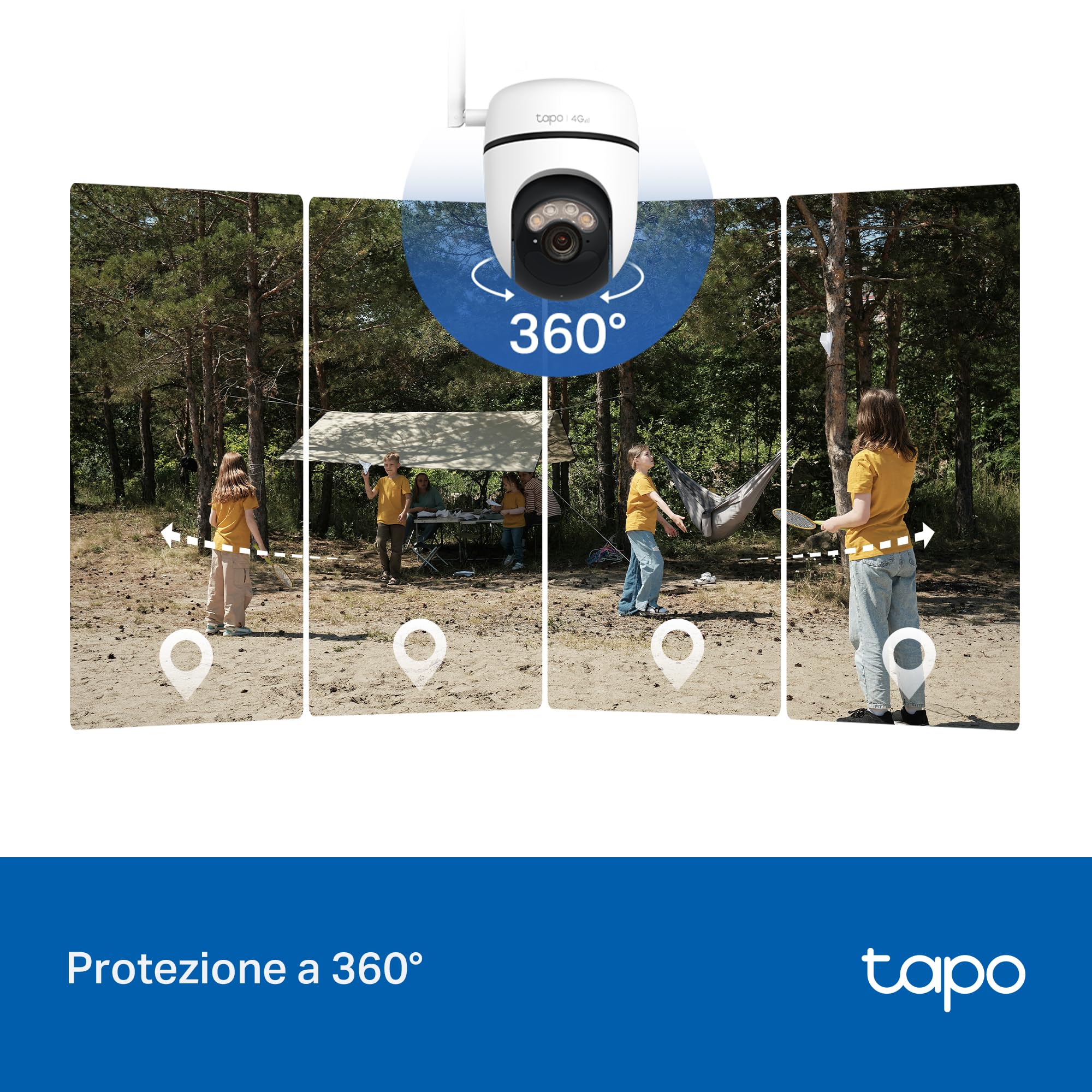 Tapo C615G Kit Telecamera 4G Solare Bianco Perla 2K