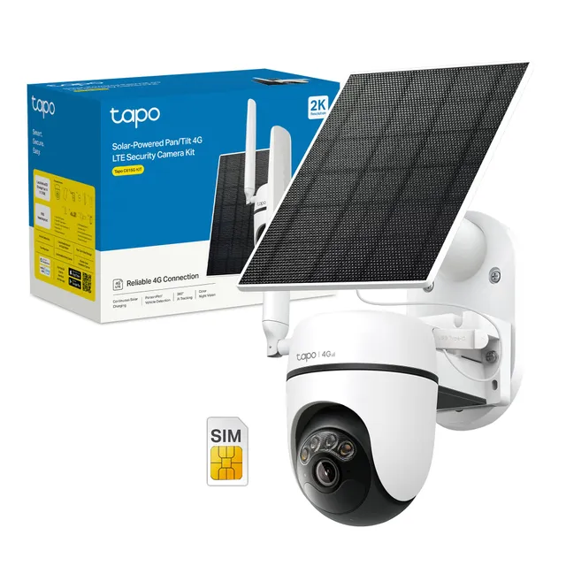 Tapo C615G Kit Telecamera 4G Solare Bianco Perla 2K