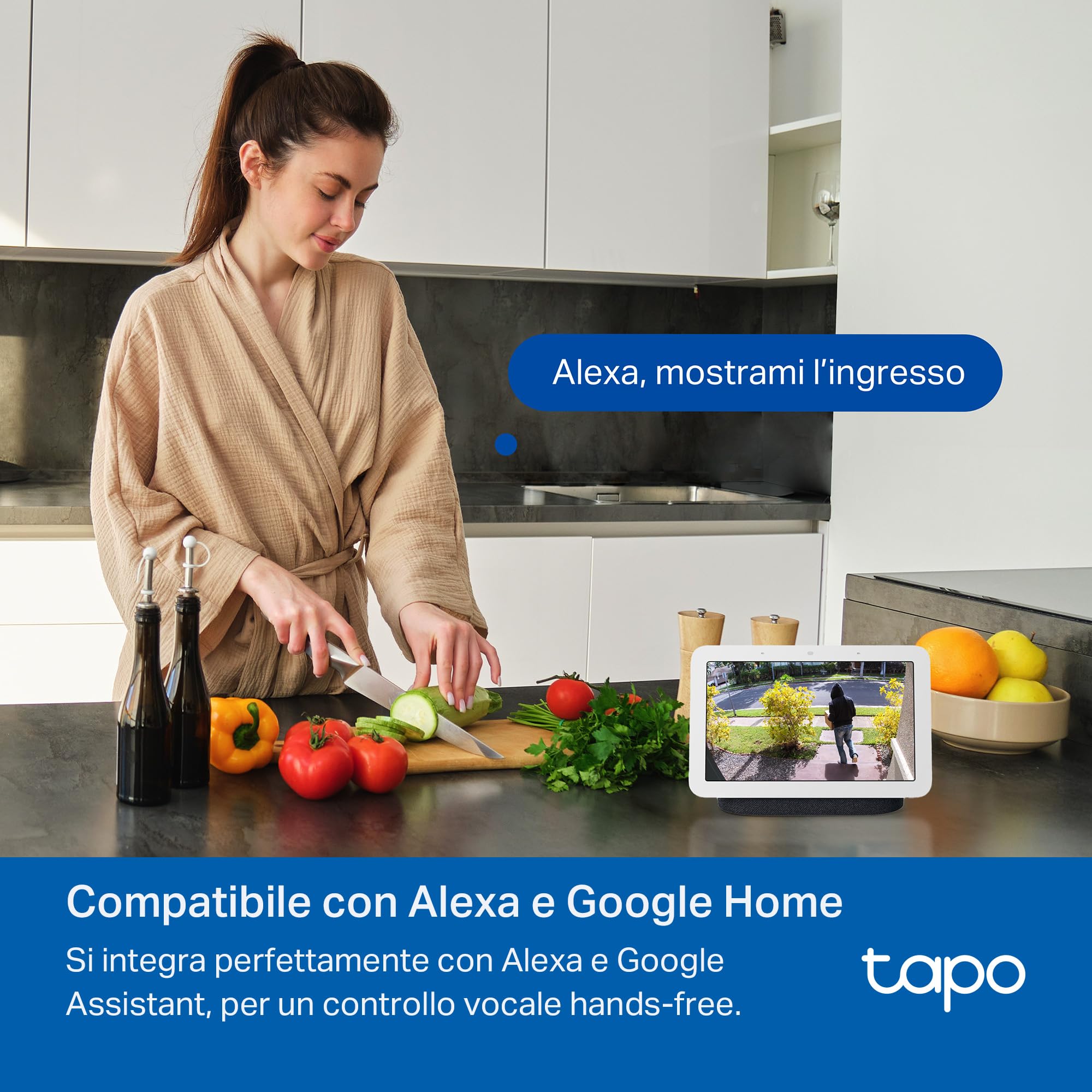 Tapo D210 videocitofono WiFi nero opaco 2K batteria