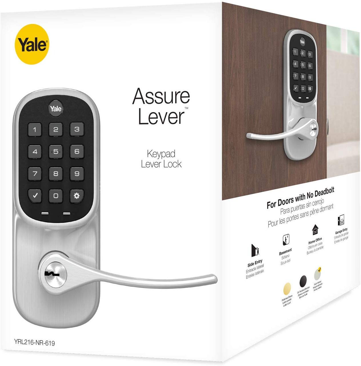 Yale Assure YRL216-ZW2-619 serratura smart maniglia tastierino