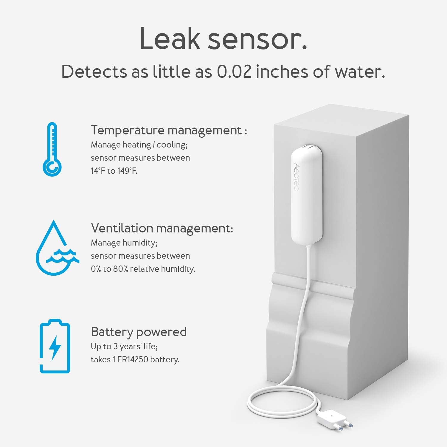 Aeotec Water Sensor 7 Pro ZWA019 sensore allagamento Z-Wave