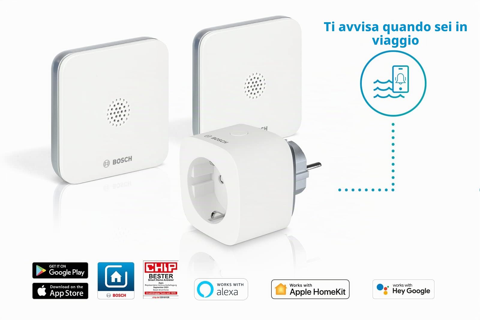 Bosch Smart Home 8750001345 sensore perdite acqua kit presa