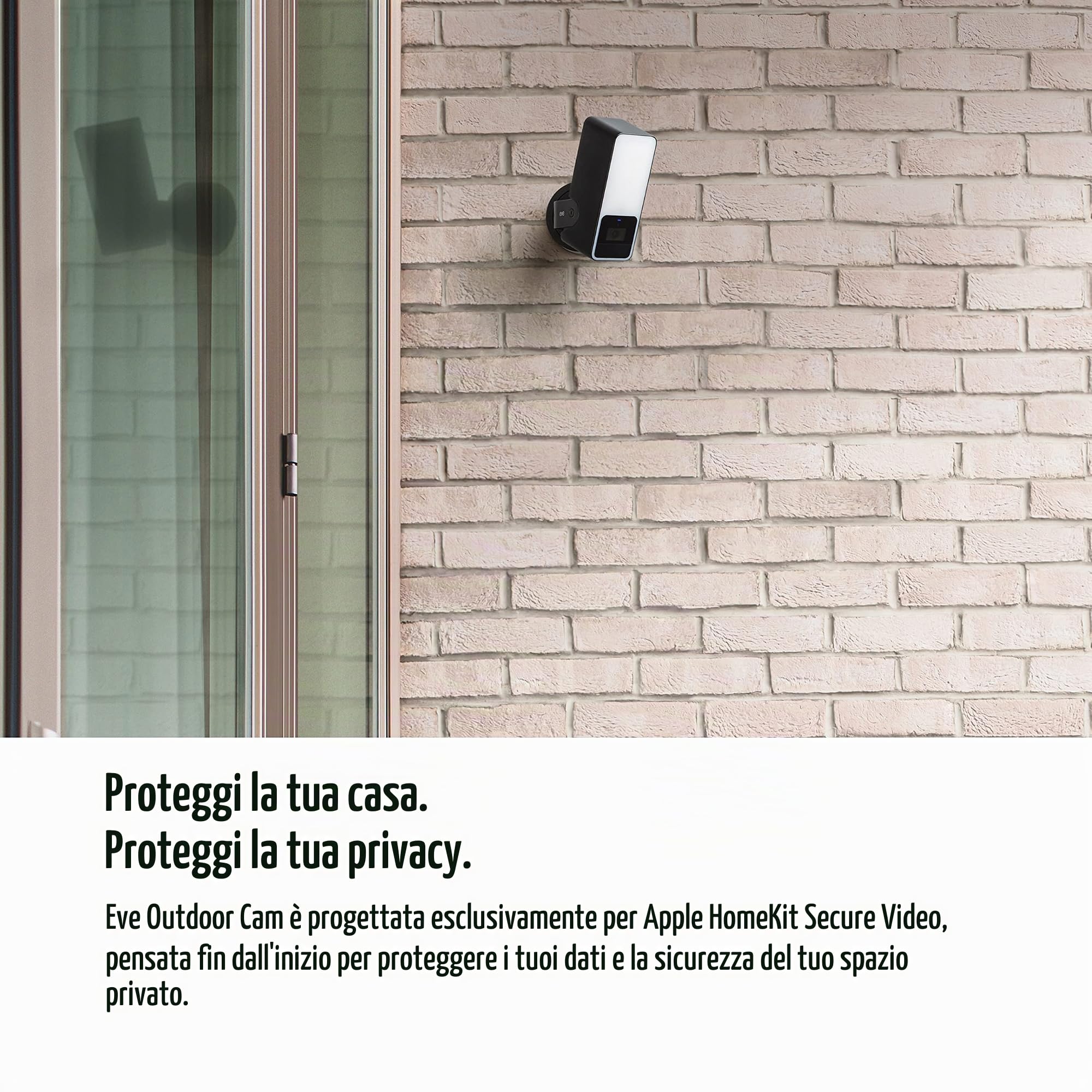 Eve Outdoor Cam telecamera esterno nera con faretto