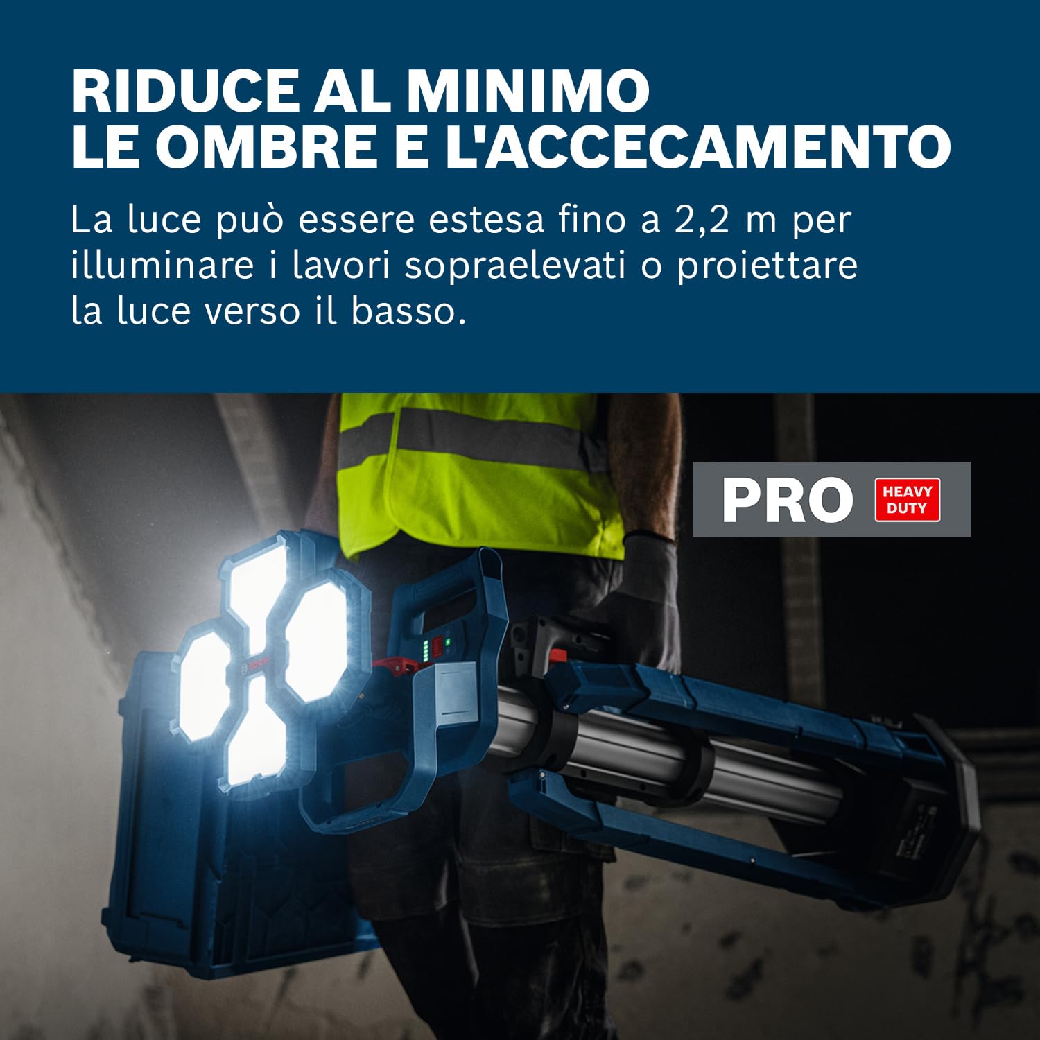 Bosch PRO 18V GLT18V-5000 torcia a batteria 5000 lumen