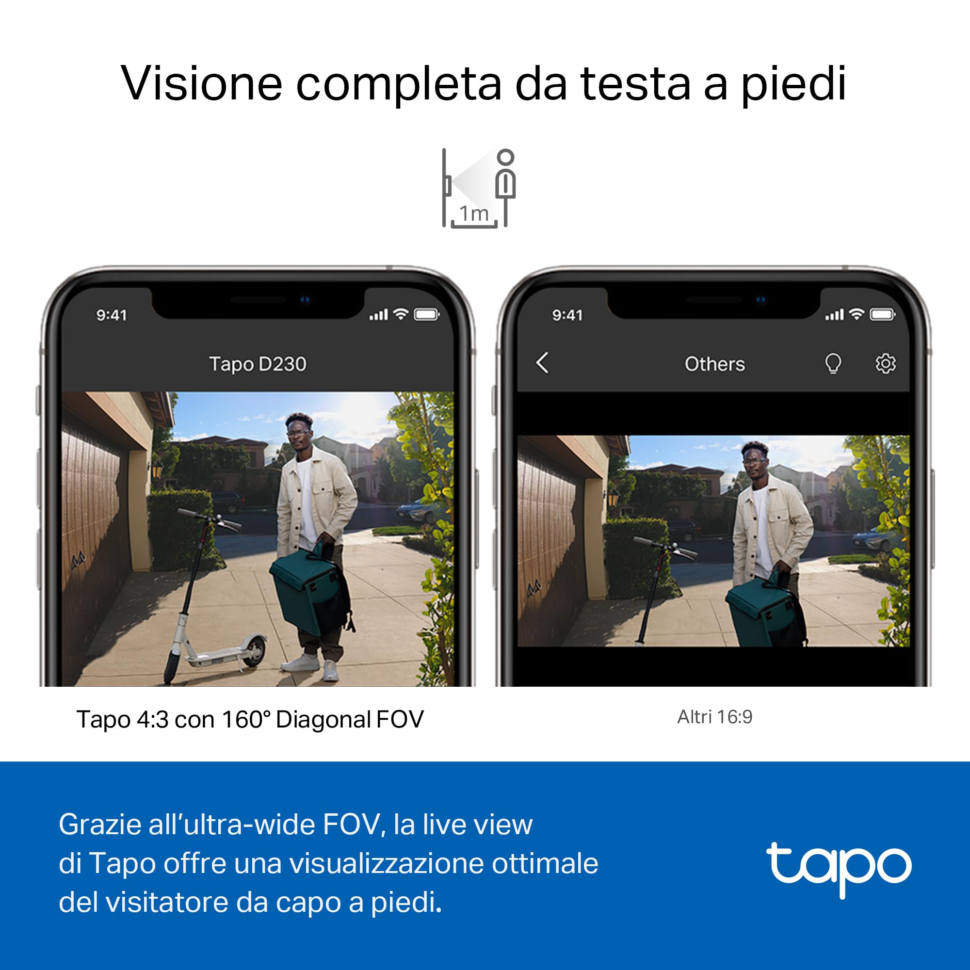 Tapo D230S1 videocitofono 2K 5MP kit con hub batteria