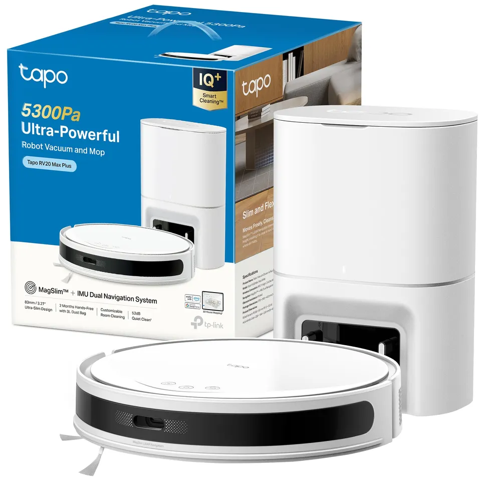 TP-Link Tapo RV20 Max Plus bianco robot aspirapolvere 5300Pa