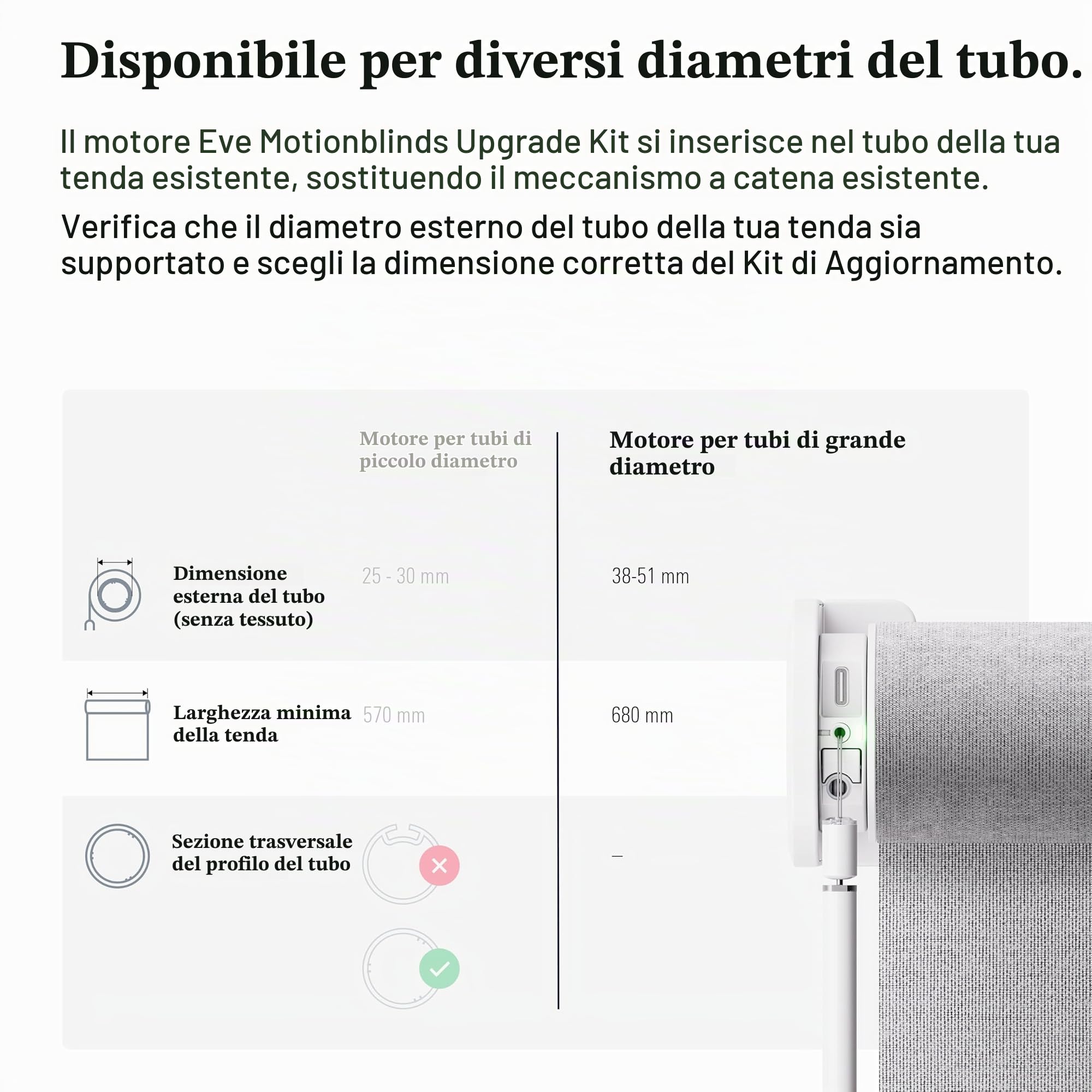 Eve Motionblinds kit motore tende avvolgibili Matter Thread