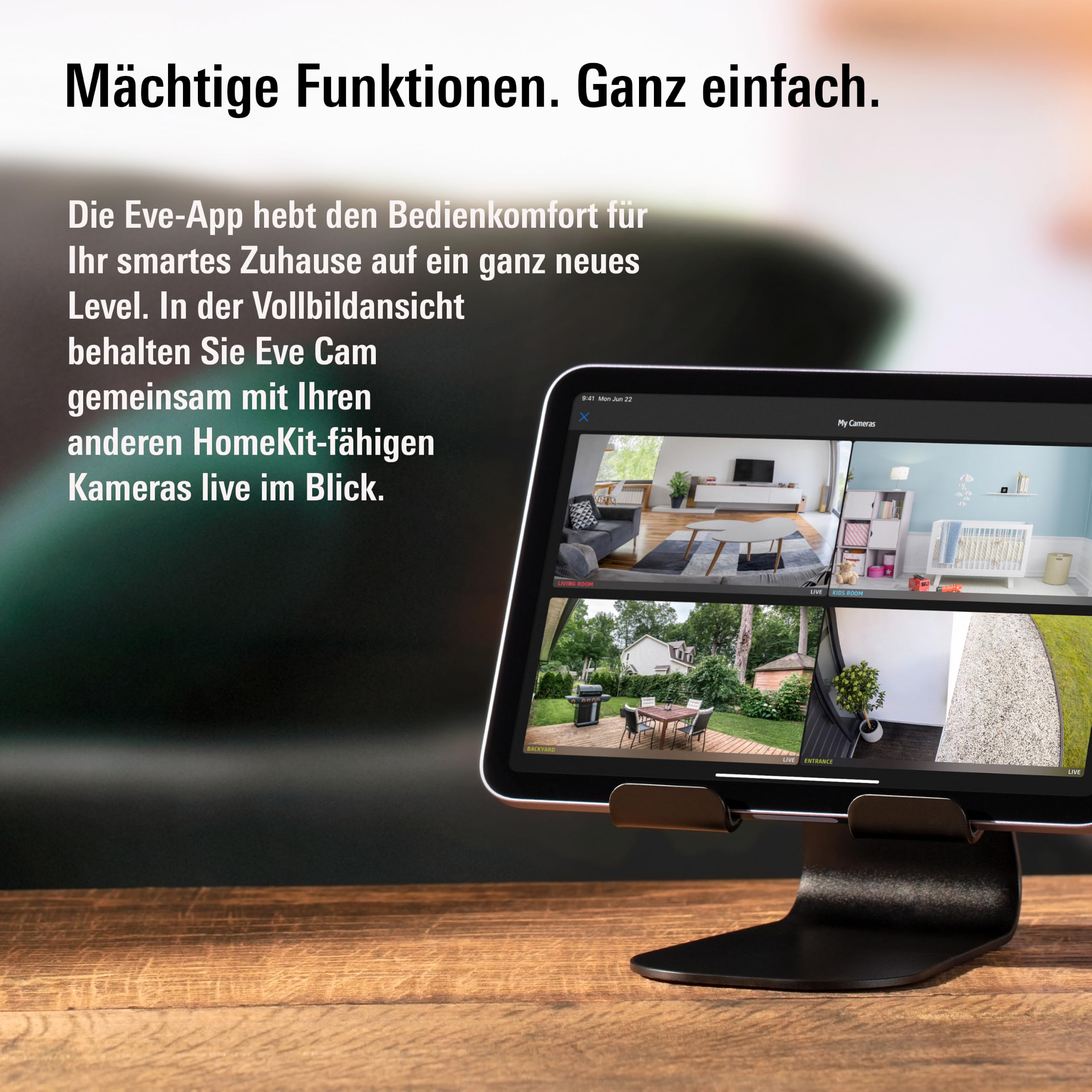 Eve Cam videocamera interni 1080p nera HomeKit