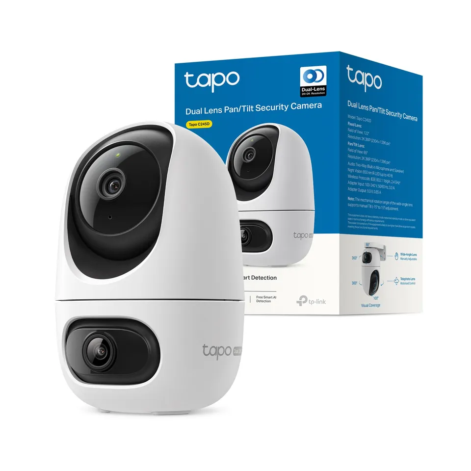 TP-Link Tapo C245D Telecamera Doppio Obiettivo 2K Beige