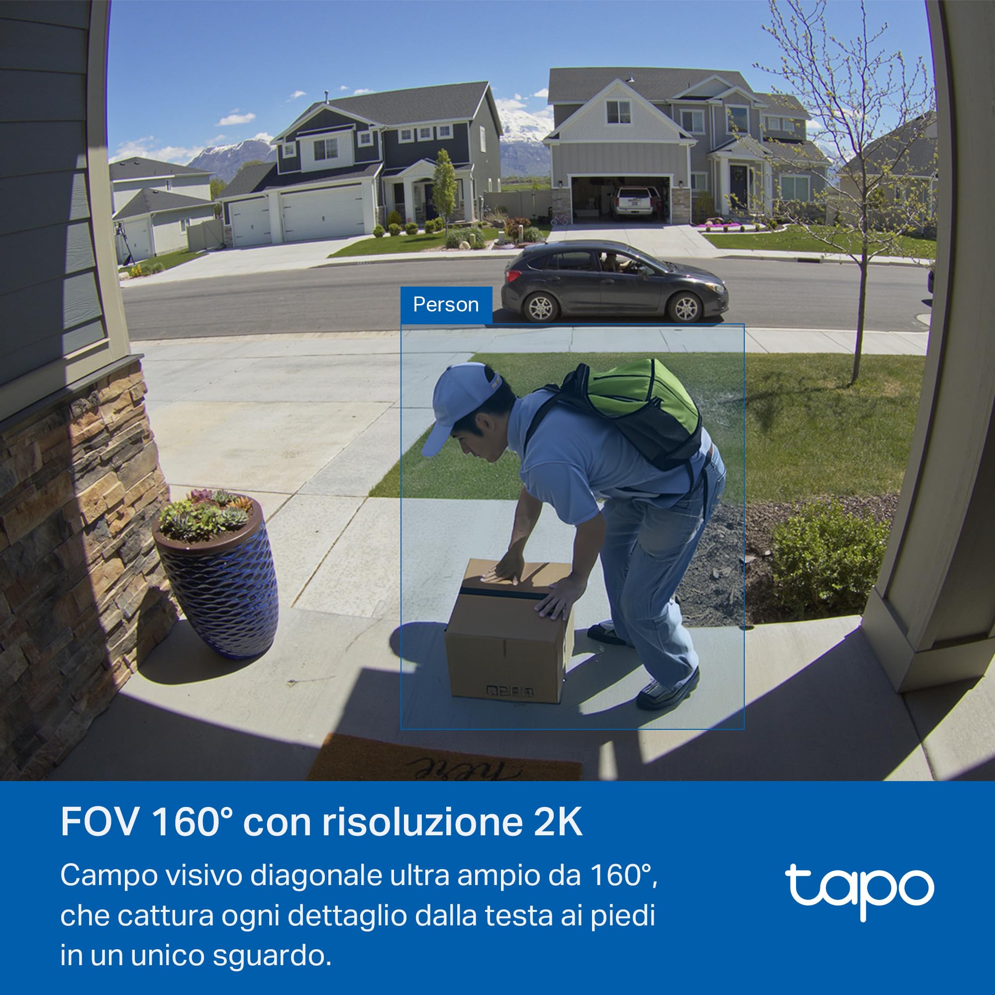 Tapo D210 videocitofono WiFi nero opaco 2K batteria