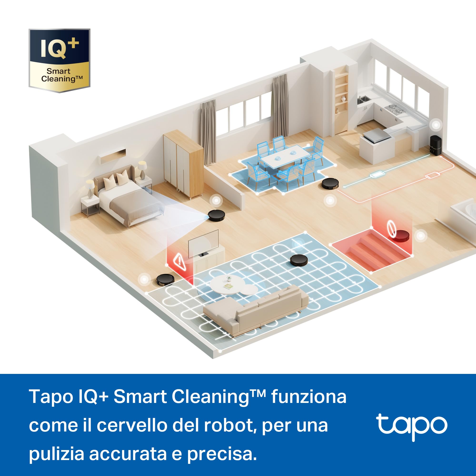 Tapo RV20 Max Plus robot aspirapolvere nero opaco LiDAR