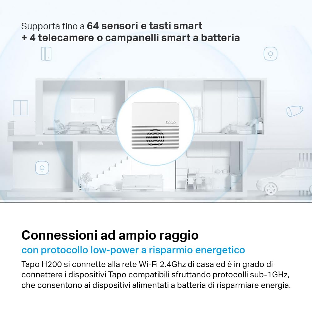 Tapo H200 Smart Hub 64+4 Dispositivi con Allarme