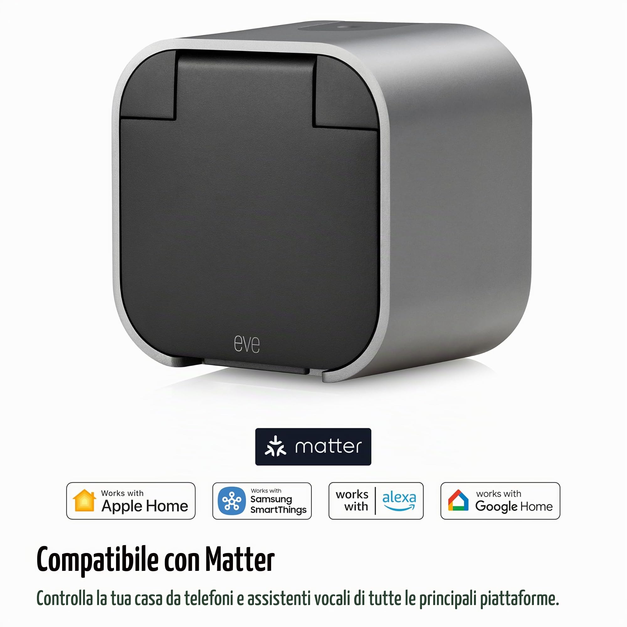 Eve Energy Outdoor presa esterna Matter IP44 misuratore
